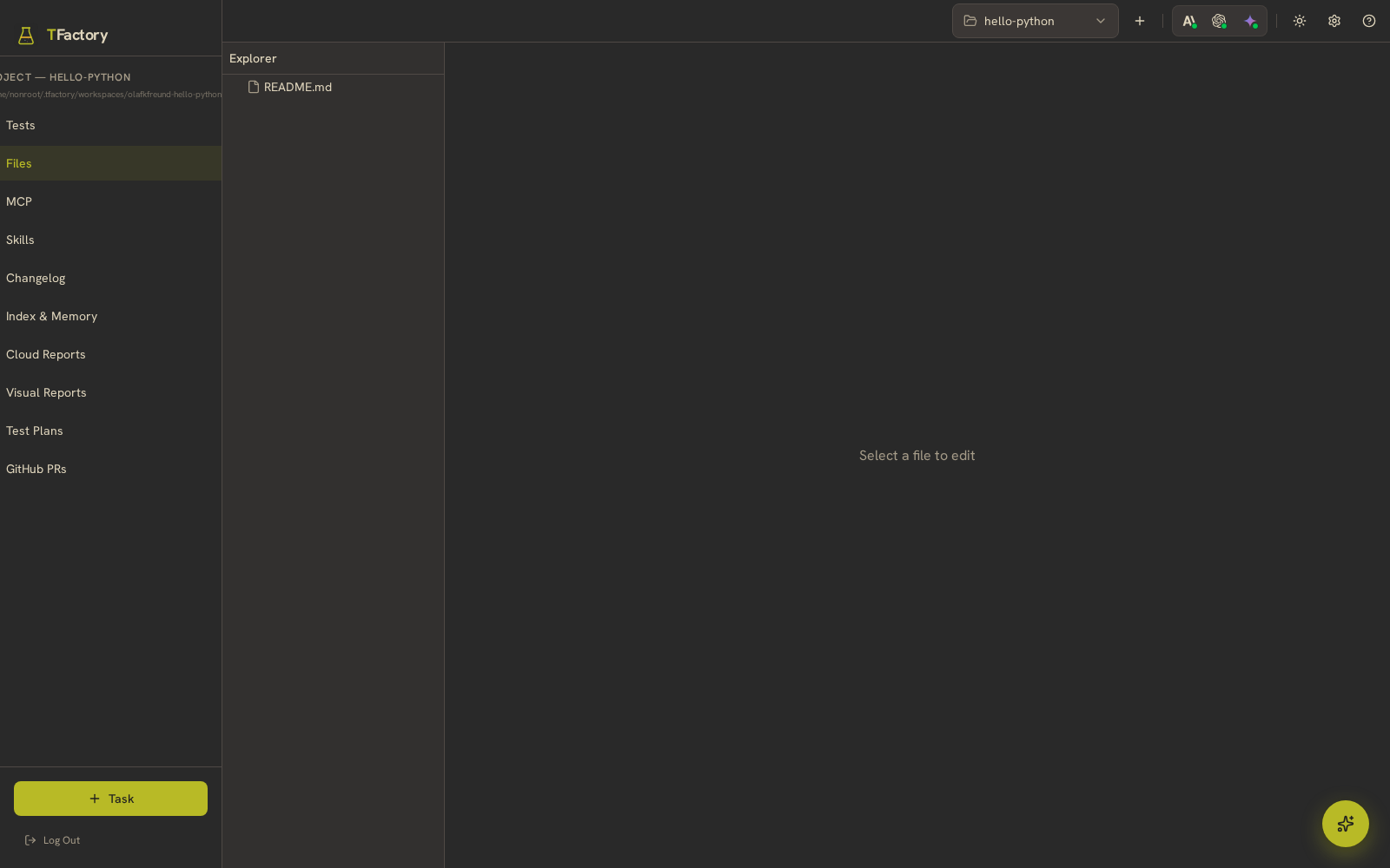 The Files browser